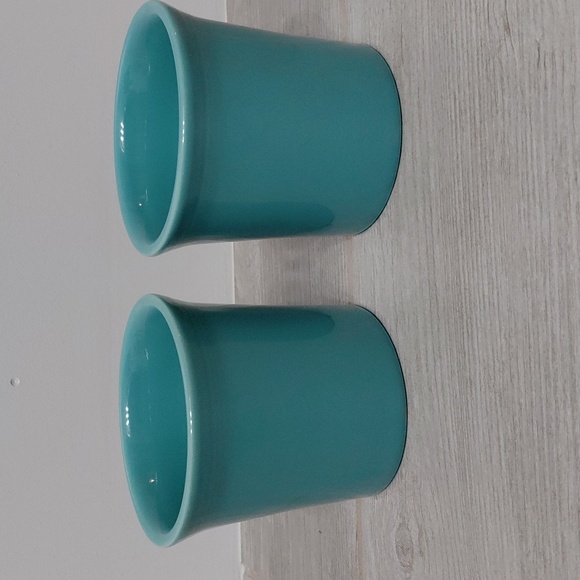 Fiesta Homer Laughlin Turquoise Ring Handle Coffee Mugs - Picture 7 of 10